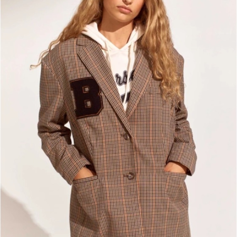 H&M Plaid Oversized Blazer Coat